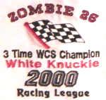 Close-up of White Knuckle Racing League Award!